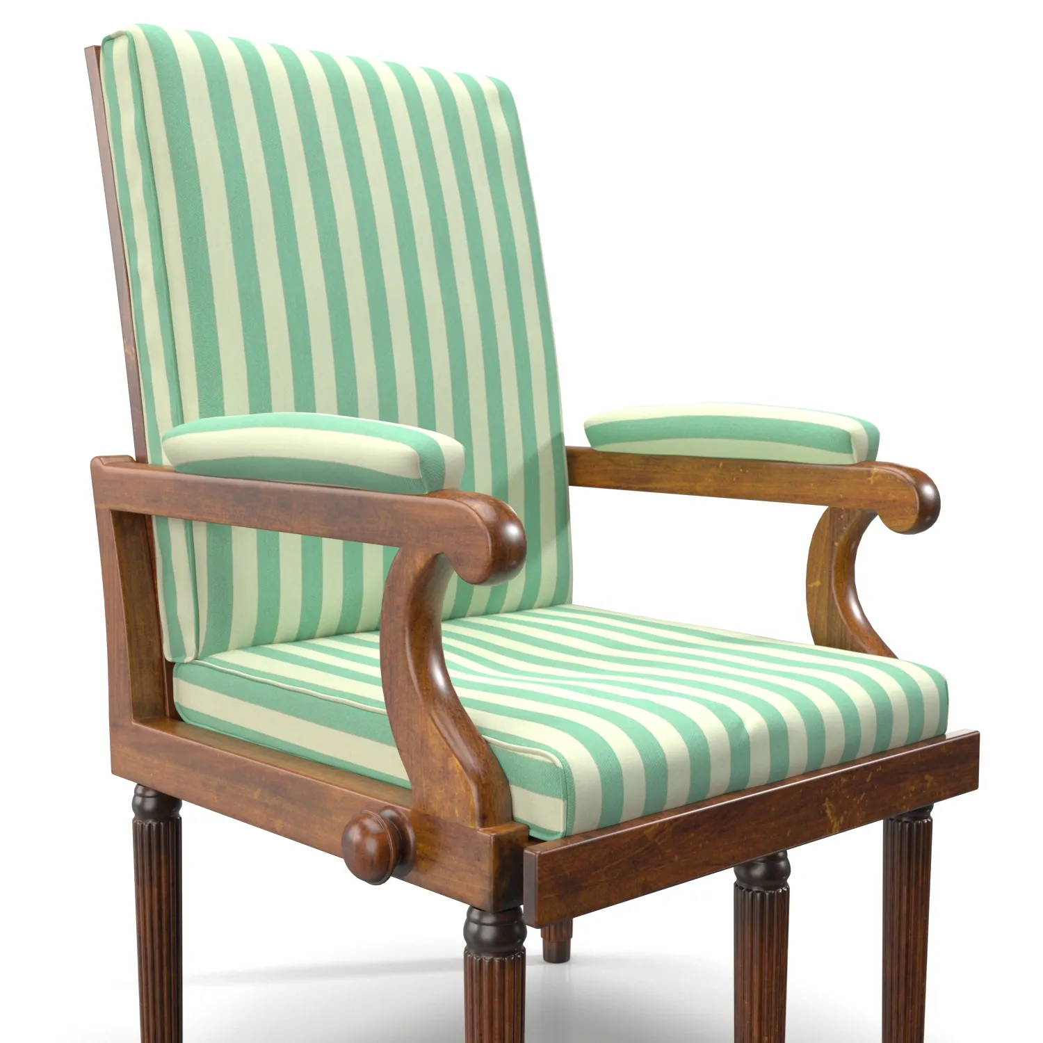 19th Century English Campaign Chair PBR 3D Model_05